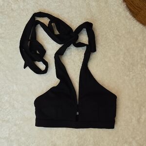 Kickin Chicken Fitness Black Halter Sports Bra, Womens Medium, Great Condition